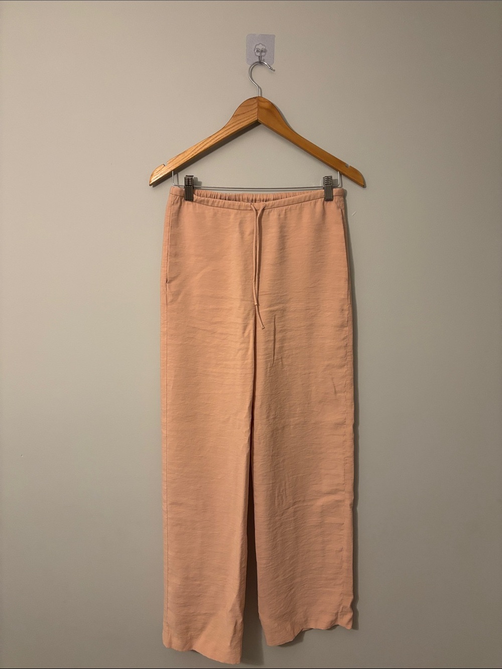 Zara Peach Wide-Leg Drawstring Pants